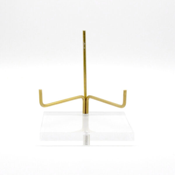 Brass and acrylic swing arm stand