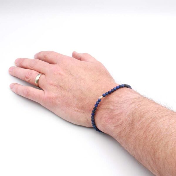 mens lapis lazuli stretch bracelet