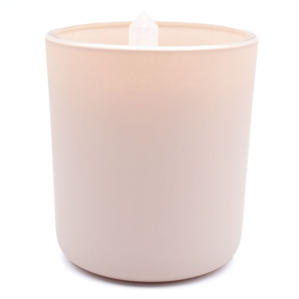 Rose Quartz crystal candle