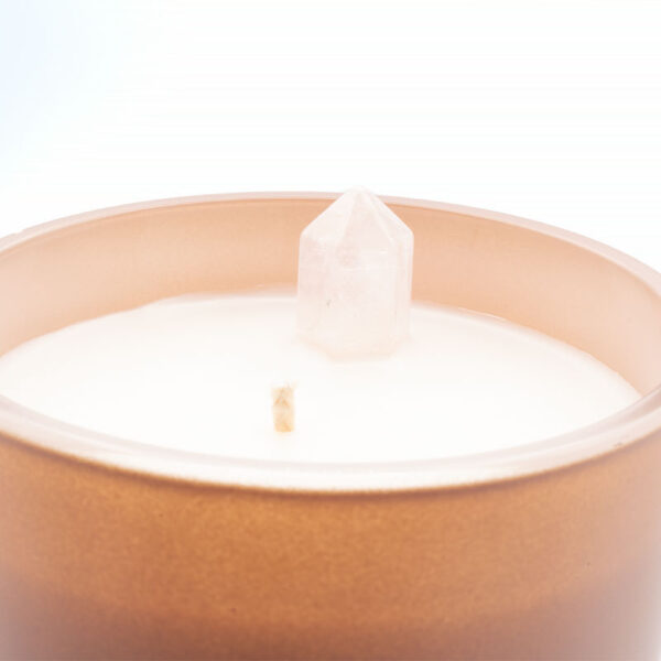 Rose Quartz crystal candle