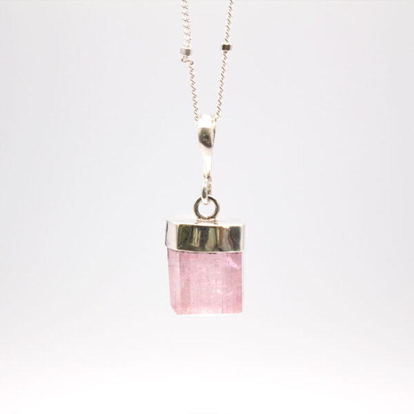 Pink Tourmaline Necklace on a sterling silver chain