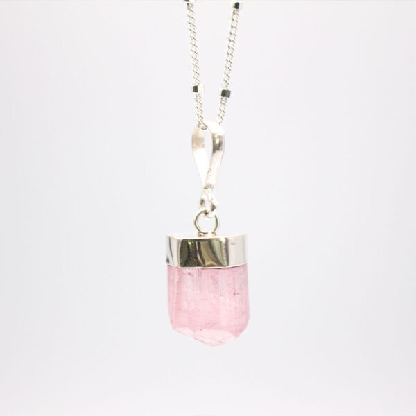 Pink Tourmaline Necklace on a sterling silver chain