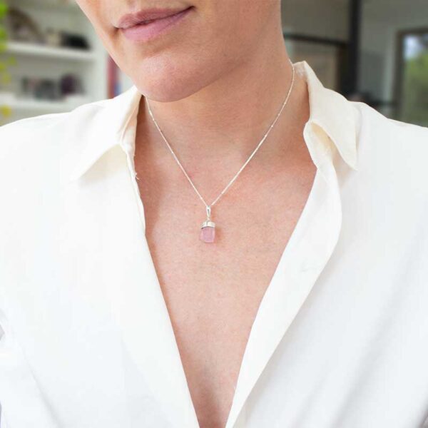 Pink Tourmaline Necklace on a sterling silver chain