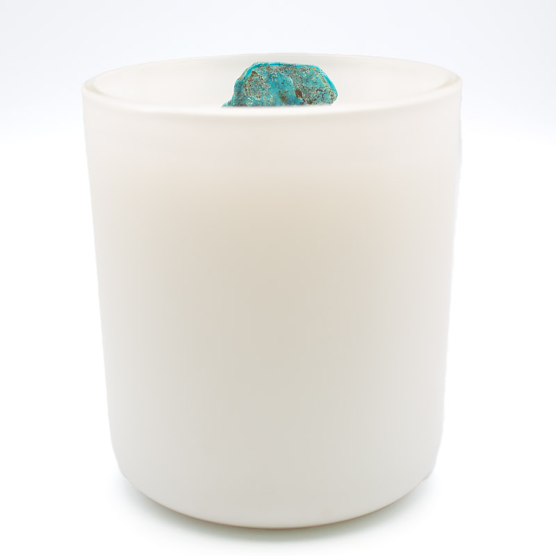 Turquoise Crystal Candle