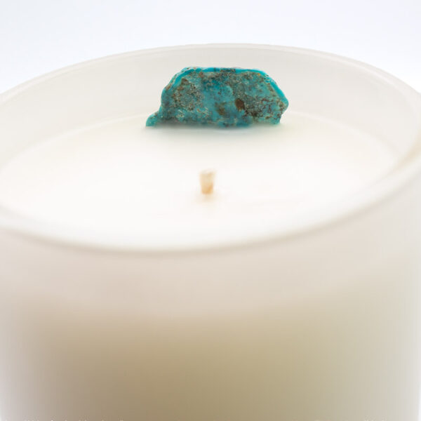 Turquoise Crystal Candle