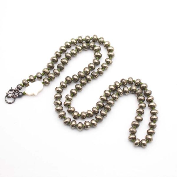 knotted pyrite necklace