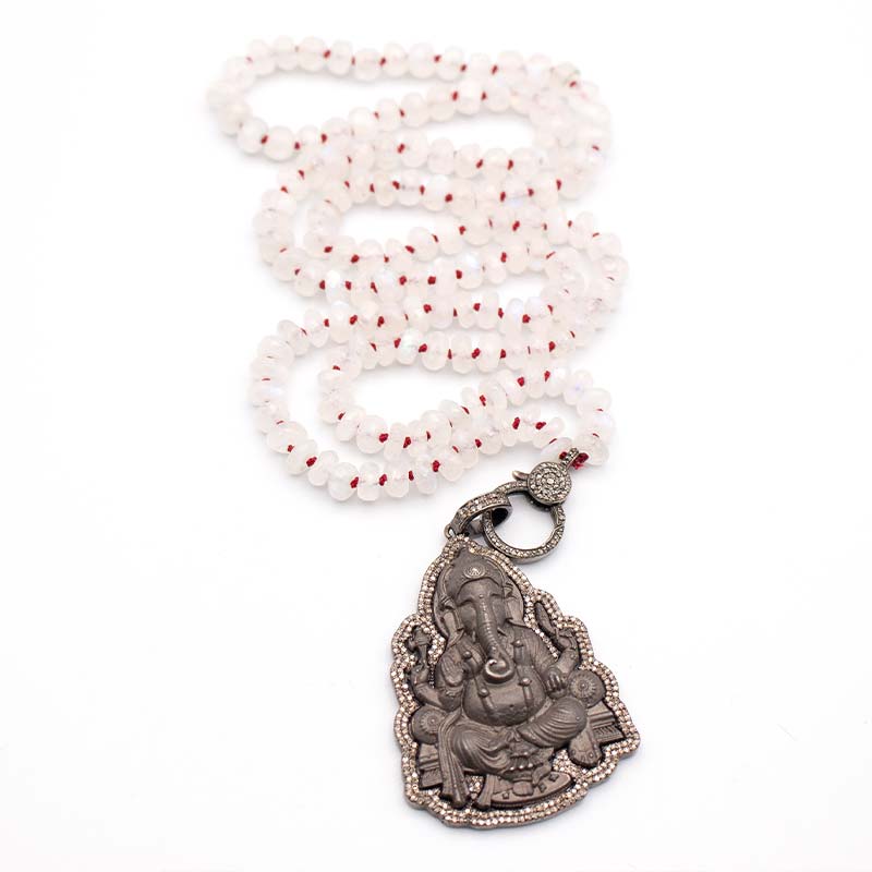 Moonstone Ganesha Necklace