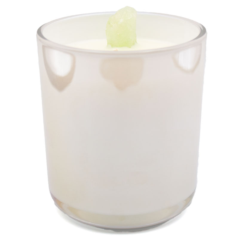 Green Calcite Crystal Candle